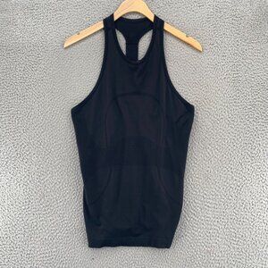 Lululemon Swiftly Tech T-Back Black Top Womens 6 Stretch Running Silverescent